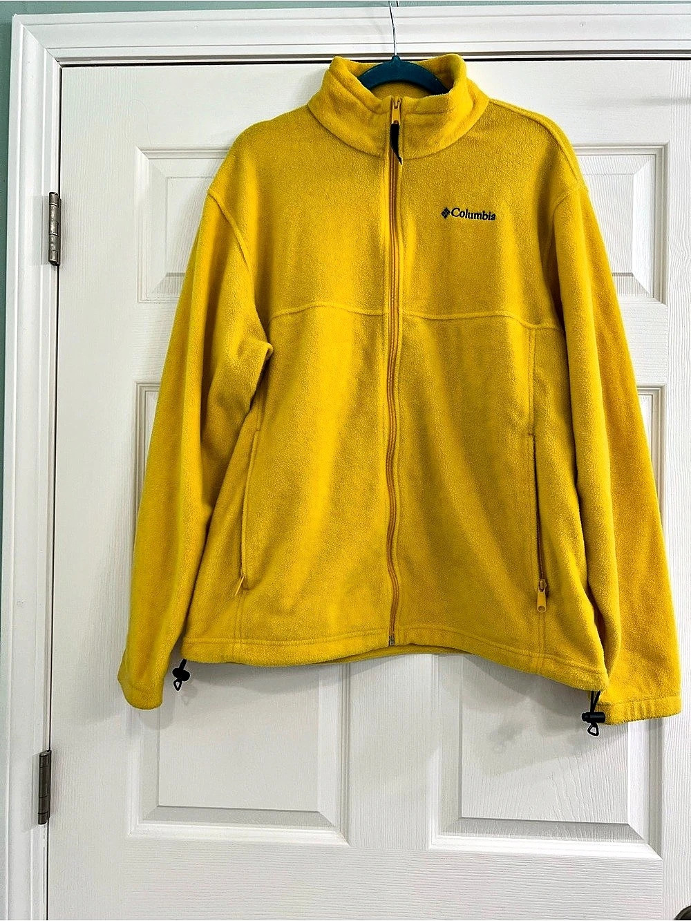 Columbia Full Zip Fleece Jacket Yellow Men's Size Large